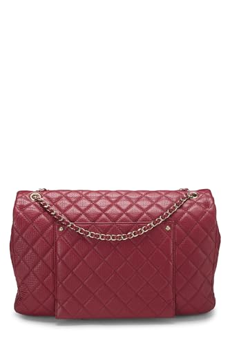 Chanel, Piel de becerro acolchada roja Pre-Loved New Classic XXL, Rojo