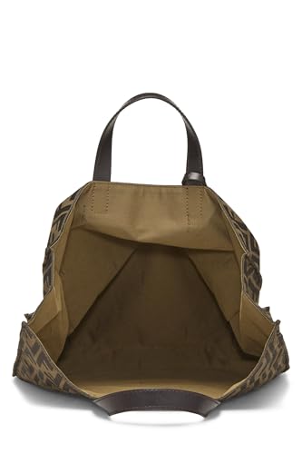 Fendi, sac fourre-tout vertical en toile marron Zucca de taille moyenne, d'occasion, marron