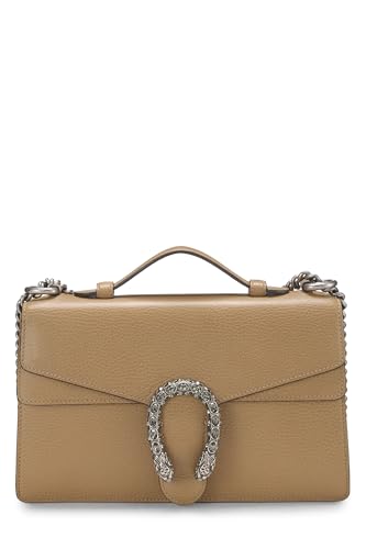 Gucci, sac à bandoulière Dionysus en cuir beige d'occasion, petit modèle, marron