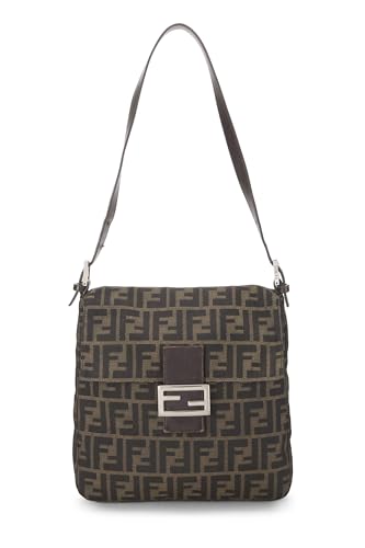 Fendi, sac à bandoulière en toile marron Zucca d'occasion, marron