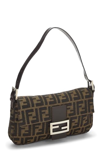 Fendi, Baguette de lona Zucca marrón Pre-Loved, Marrón