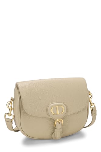 Dior, Solapa Bobby de piel de becerro beige Pre-Loved mediana, Beige