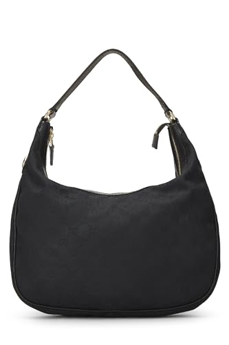 Gucci, Pre-Loved Black GG Canvas Charmy Hobo, Black