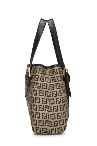 Fendi, sac à main en toile marron Zucchino d'occasion, marron