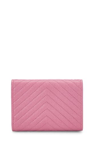 Chanel, Cartera compacta Pre-Loved Pink Chevron Caviar Boy, Rosa