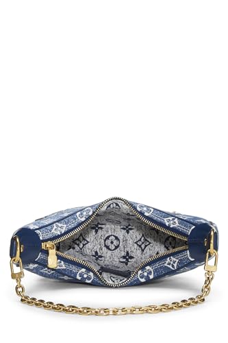 Louis Vuitton, sac à bandoulière en denim monogrammé bleu d'occasion, bleu