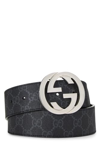 Gucci, Ceinture en toile noire GG Supreme d'occasion, Noir