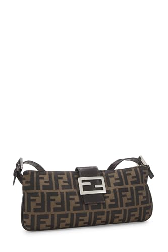 Fendi, Bolso de hombro de lona Zucca marrón Pre-Loved, Marrón