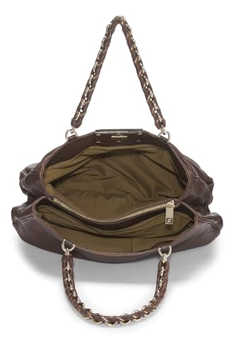 Fendi, Pre-Loved Brown Leather Mia Hobo Large, Brown