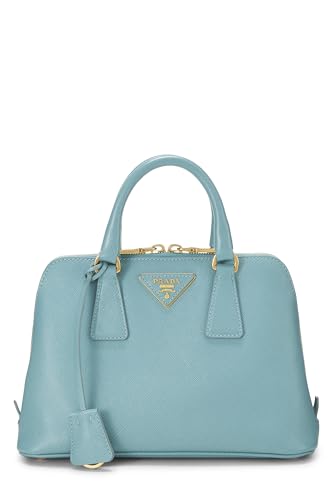 Prada, Promenade Saffiano bleu d'occasion, petite, bleu