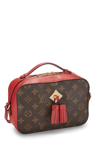 Louis Vuitton, Saintonge de lona con monograma rojo Pre-Loved, Rojo