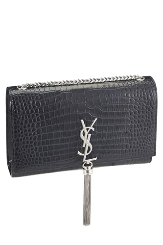 Yves Saint Laurent, Kate Tassel Medium noir gaufré d'occasion, bleu marine