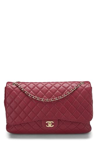 Chanel, Pre-Loved Red Quilted Calfskin New Classic XXL, Red