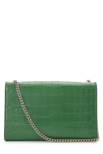 Yves Saint Laurent, Pre-Loved Green Embossed Leather Kate Tassel Medium, Green