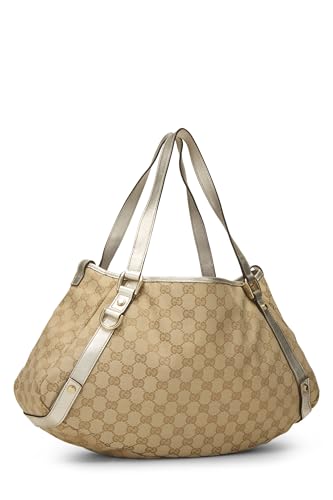 Gucci, sac fourre-tout Abbey en toile GG d'origine, doré, d'occasion