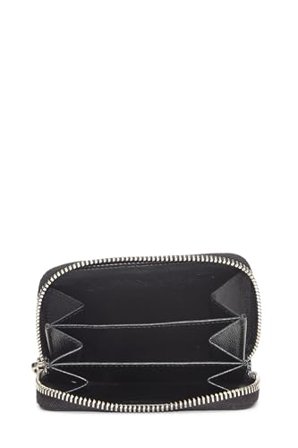 Yves Saint Laurent, Monedero de piel granulada negra Pre-Loved, Negro