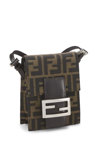 Fendi, Mini sac à bandoulière en forme de dôme en toile Zucca marron pré-aimé, Marron