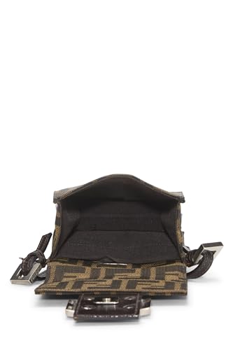 Fendi, Mini sac à bandoulière en forme de dôme en toile Zucca marron pré-aimé, Marron