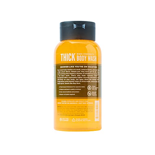 Gel de baño de alta viscosidad THICK para hombres de Duke Cannon Supply Co. THICK IN A BOX, paquete de 4, ingredientes de primera calidad, espesantes de origen vegetal, espuma superior, exfoliante natural, 17,5 onzas líquidas (paquete de 4)