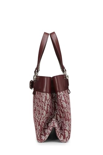 Dior, sac fourre-tout en toile Trotter Burgundy d'occasion, bordeaux