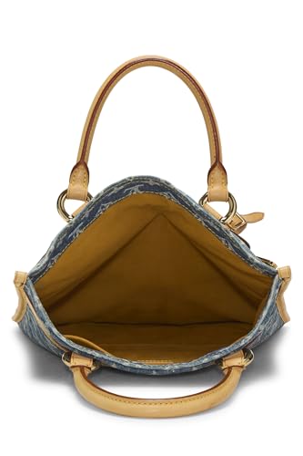 Louis Vuitton, Bolso shopper plano de mezclilla con monograma azul Pre-Loved, Azul