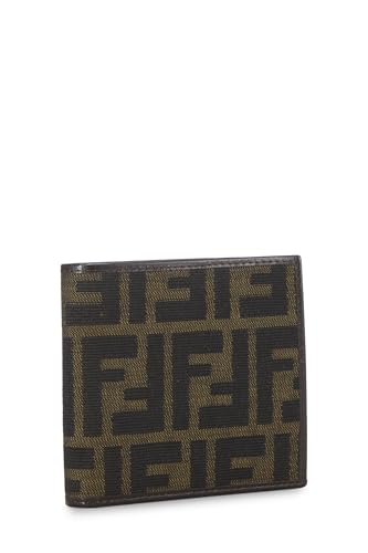 Fendi, portefeuille à deux volets en toile marron Zucca d'occasion, marron