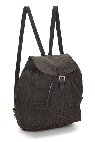 Fendi, Pre-Loved Brown Zucchino Canvas Backpack, Brown