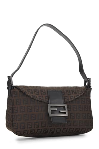 Fendi, Bolso de hombro pequeño Pre-Loved Brown Zucchino, Marrón