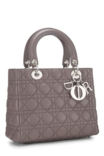 Dior, Pre-Loved Purple Cannage Quilted Lambskin Lady Dior Medium, Purple