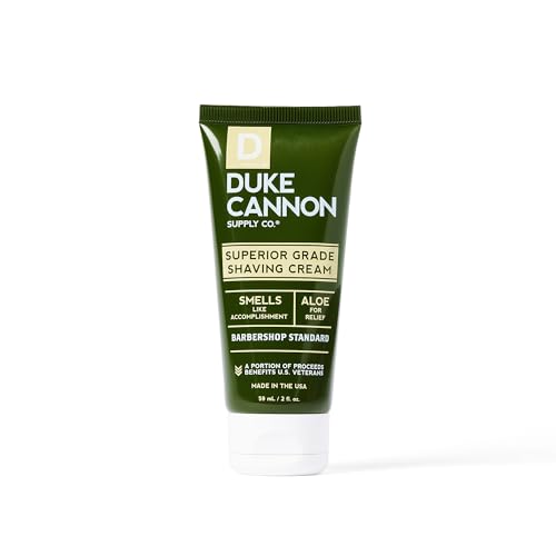 Crème à raser de qualité supérieure Duke Cannon - Formule Barbershop avec aloe vera, beurre de karité, huile de noix de macadamia (2 onces)