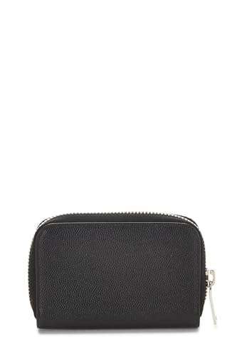 Yves Saint Laurent, Monedero de piel granulada negra Pre-Loved, Negro