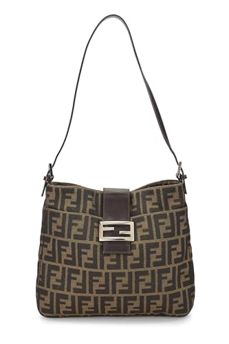 Fendi, Bolso de hombro de lona Zucca marrón Pre-Loved, Marrón