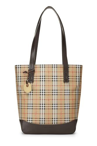 Burberry, Pre-Loved Brown Haymarket Check Shoulder Bag, Brown