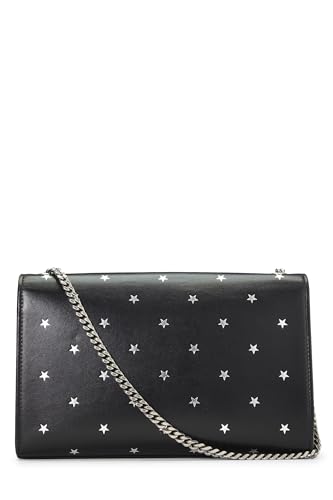 Yves Saint Laurent, Kate Medium Pre-Loved de piel de becerro negra con estrella en relieve, Negro