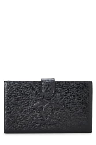 Chanel, Pre-Loved Black Caviar Timeless 'CC' Long Wallet, Black