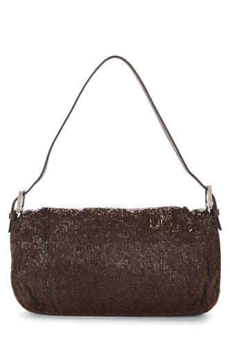 Fendi, Pre-Loved Brown Beaded Baguette, Brown