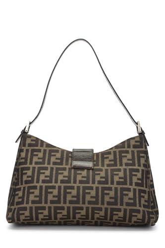 Fendi, sac à bandoulière en toile marron Zucca d'occasion, marron