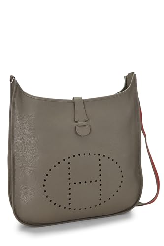 Hermès, Evelyne III Amazone TGM, Cuir Clémence Gris Étoupe d'occasion, Gris