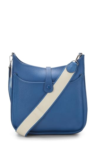 Hermès, Pre-Loved Blue de Galice Clemence Evelyne III Amazone GM, Mykonos