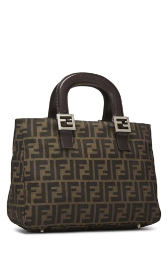 Fendi, sac à main en toile marron Zucca, petit modèle, d'occasion, marron