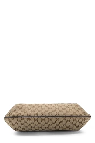 Gucci, sac messager rond en toile GG d'occasion, grand modèle, marron