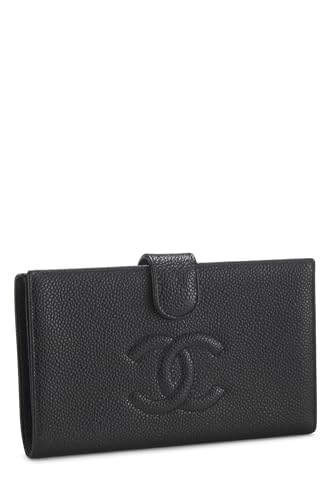 Chanel, Pre-Loved Black Caviar Timeless 'CC' Long Wallet, Black