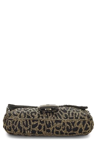 Fendi, Pre-Loved Gold & Brown Embellished Beaded Baguette, Brown