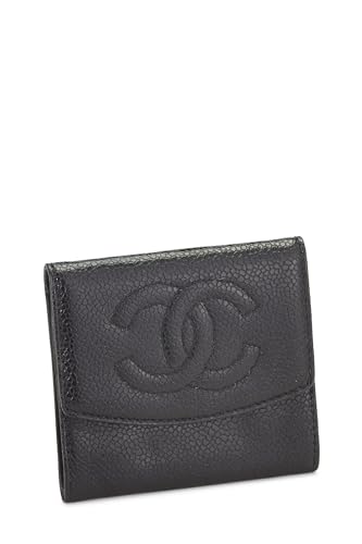 Chanel, porte-monnaie Timeless 'CC' Black Caviar d'occasion, noir