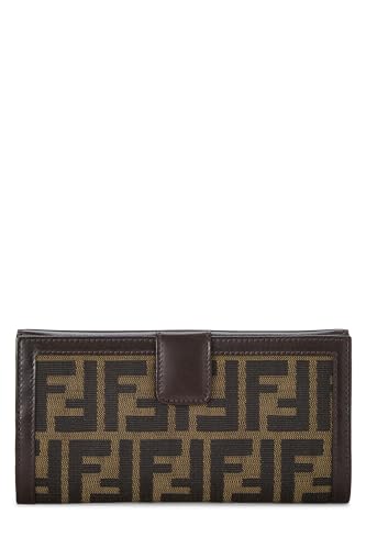 Fendi, Cartera larga de lona Zucca marrón Pre-Loved, Marrón