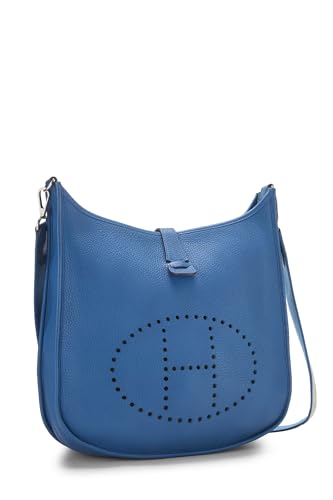 Hermès, Pre-Loved Blue de Galice Clemence Evelyne III Amazone GM, Mykonos