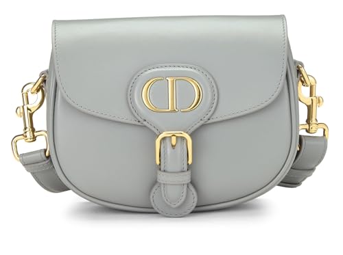 Dior, Bobby Flap Small en cuir de veau gris d'occasion, gris