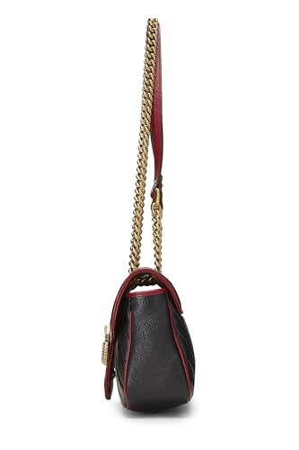 Gucci, Bolso de hombro pequeño Torchon GG Marmont de cuero negro Pre-Loved, Negro