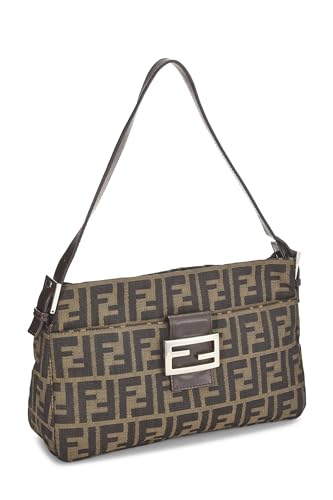 Fendi, Bolso de hombro de lona Zucca marrón Pre-Loved, Marrón