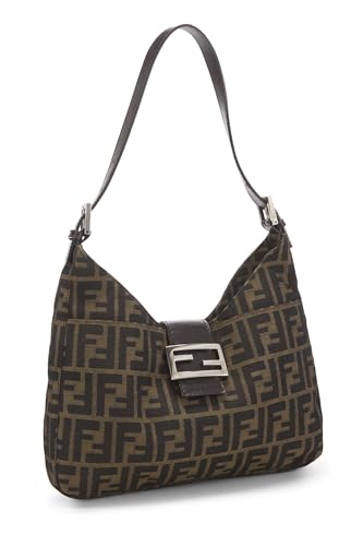 Fendi, sac à bandoulière en toile marron Zucca d'occasion, marron